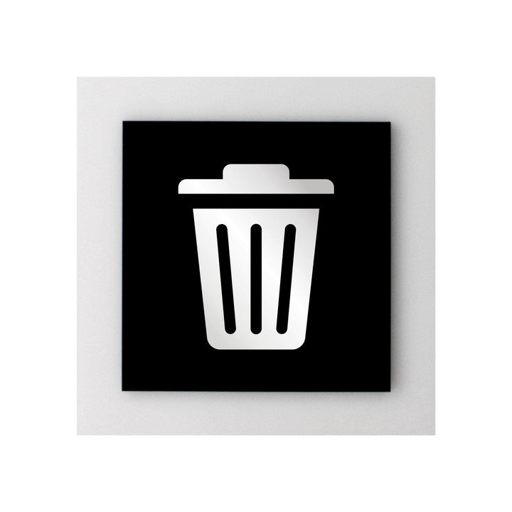 Information signs Acrylic Trash Bin Sign - "Simple" Design