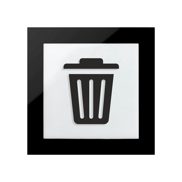 Information signs Acrylic Trash Bin Sign - "Simple" Design