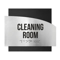Information signs Wood & Stainless Steel Cleaning Room Sign — "Wave" Design - Photo #3