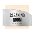 Information signs Wood & Stainless Steel Cleaning Room Sign — "Wave" Design - Photo #4