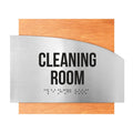 Information signs Wood & Stainless Steel Cleaning Room Sign — "Wave" Design - Photo #5