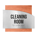 Information signs Wood & Stainless Steel Cleaning Room Sign — "Wave" Design - Photo #6
