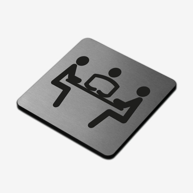 Information signs Conference Room Sign: Stainless Steel & Acrylic Door Plate