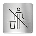 Information signs No Littering Sign — Stainless Steel & Acrylic Plate - Photo #1