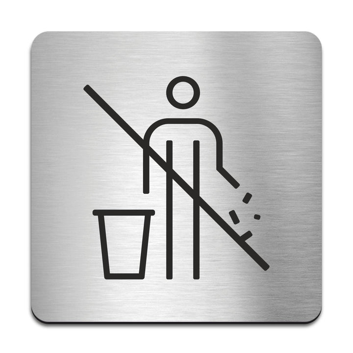 Information signs No Littering Sign — Stainless Steel & Acrylic Plate