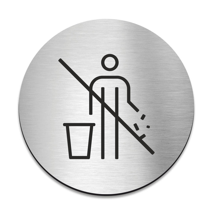 Information signs No Littering Sign — Stainless Steel &amp; Acrylic Plate
