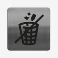 Information signs Do Not Litter Sign — Stainless Steel & Acrylic Plate - Photo #1