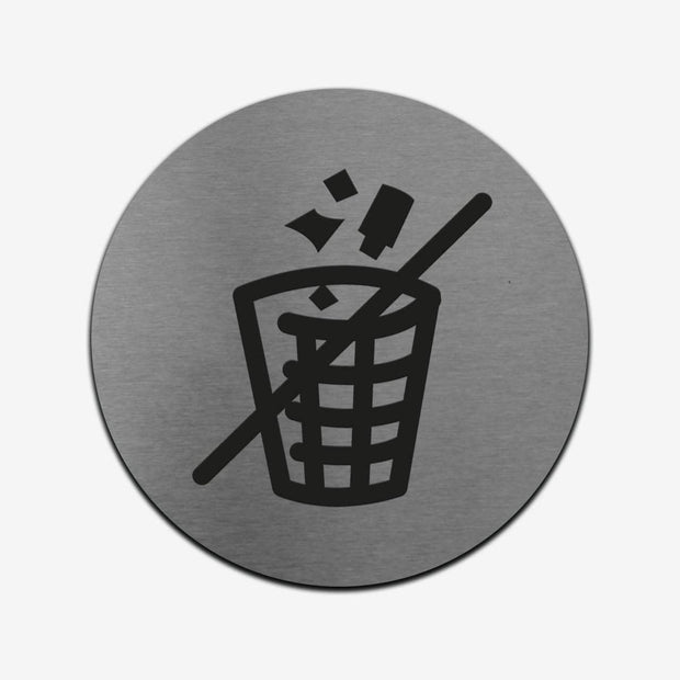 Information signs Do Not Litter Sign — Stainless Steel & Acrylic Plate