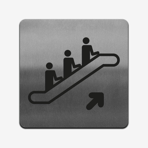 Information signs Escalator Sign: Stainless Steel & Acrylic Plate