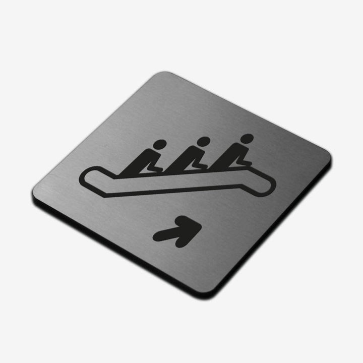 Information signs Escalator Sign: Stainless Steel &amp; Acrylic Plate