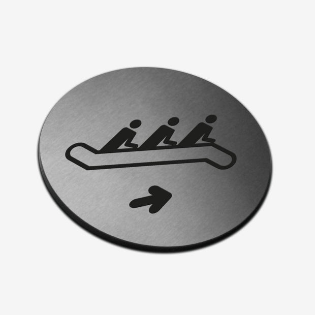 Information signs Escalator Sign: Stainless Steel & Acrylic Plate