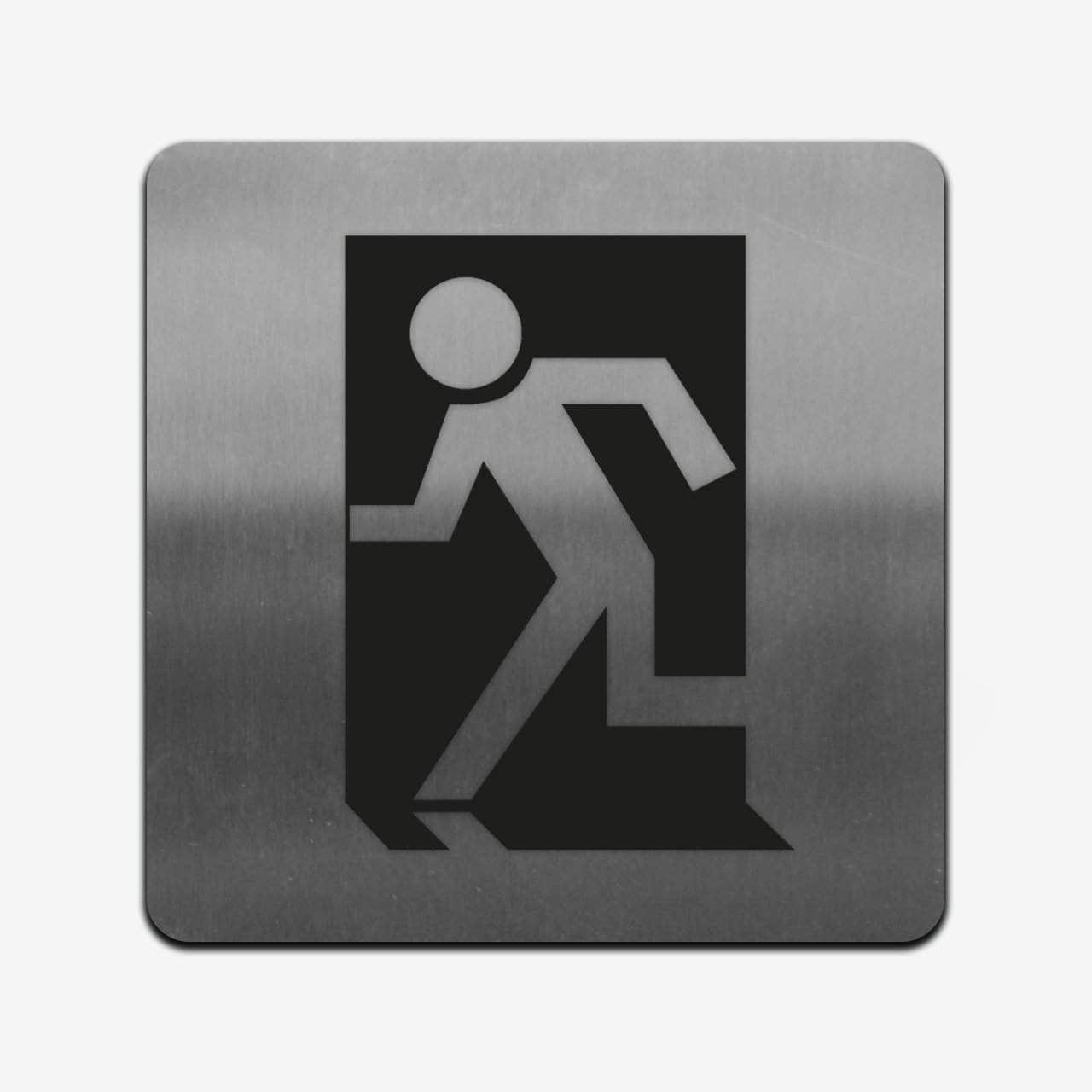 Emergency Exit Sign — Stainless Steel & Acrylic Glass Plate | BSign Store
