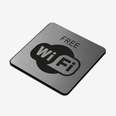 Free Wi-Fi - Stainless Steel Sign Information signs square Bsign