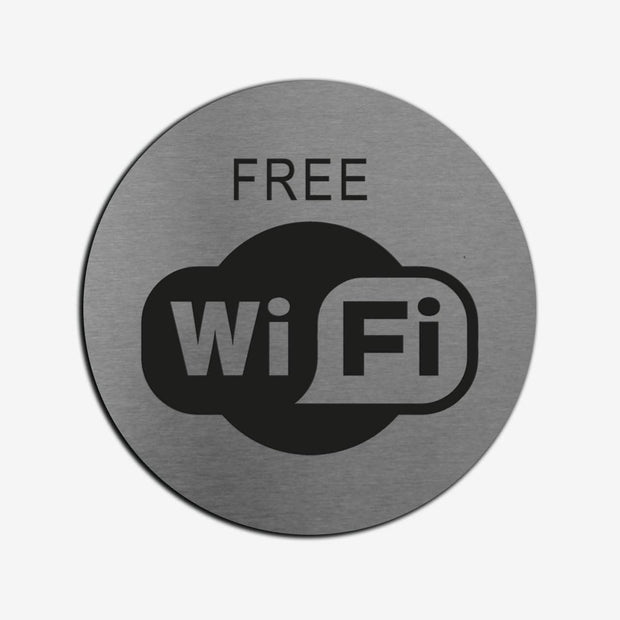 Information signs Free Wi-Fi Sign — Stainless Steel Signage