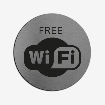 Free Wi-Fi - Stainless Steel Sign Information signs circle Bsign