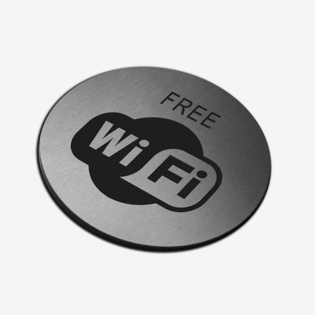 Information signs Free Wi-Fi Sign — Stainless Steel Signage