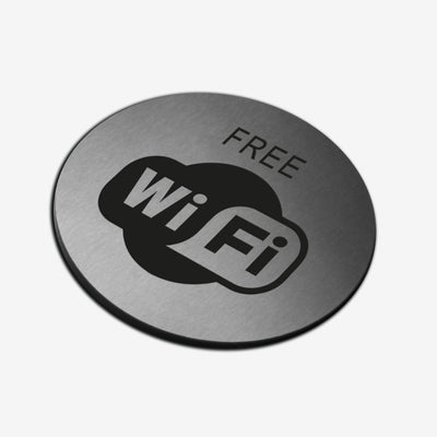 Free Wi-Fi - Stainless Steel Sign Information signs circle Bsign