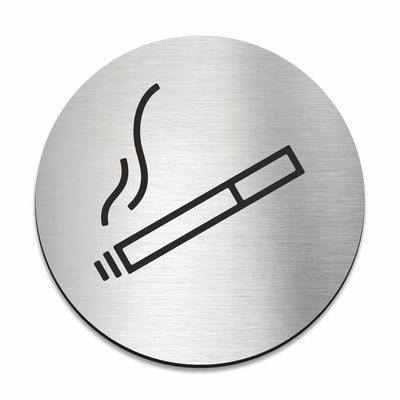Metal Smoke Area Sign - Stainless steel
