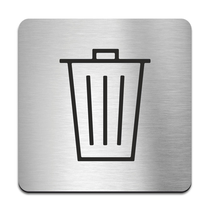 Information signs Trash Bin Sign — Stainless Steel Signage