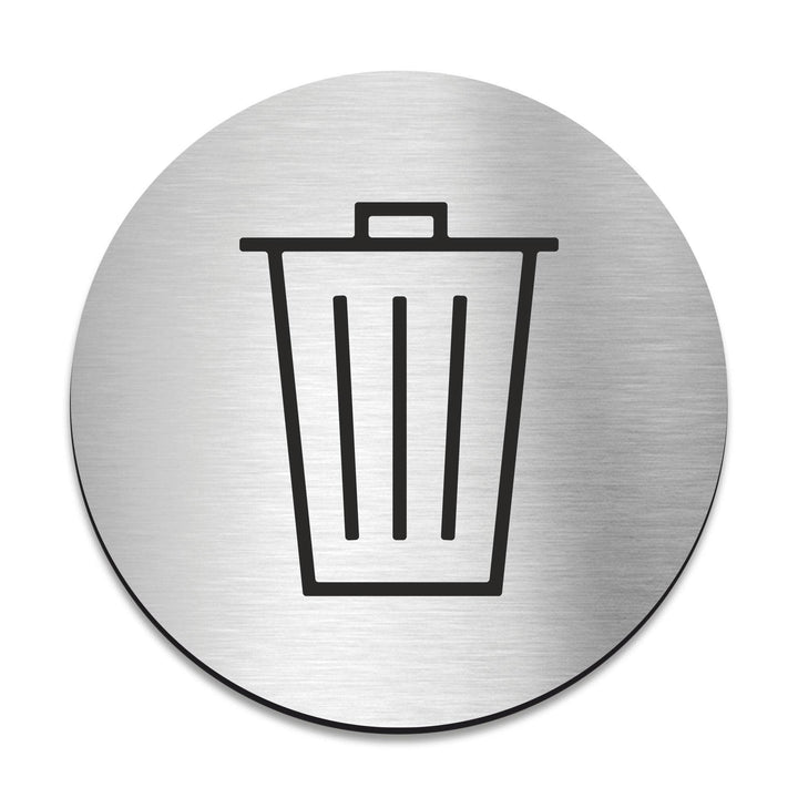 Information signs Trash Bin Sign — Stainless Steel Signage