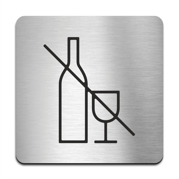 Information signs No Alcohol on Premises Sign — Stainless Steel Plate