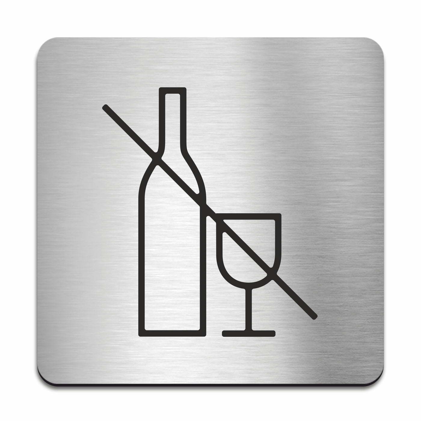 No Alcohol On Premises Sign | Alcohol Prohibition Sign - Stainless steel