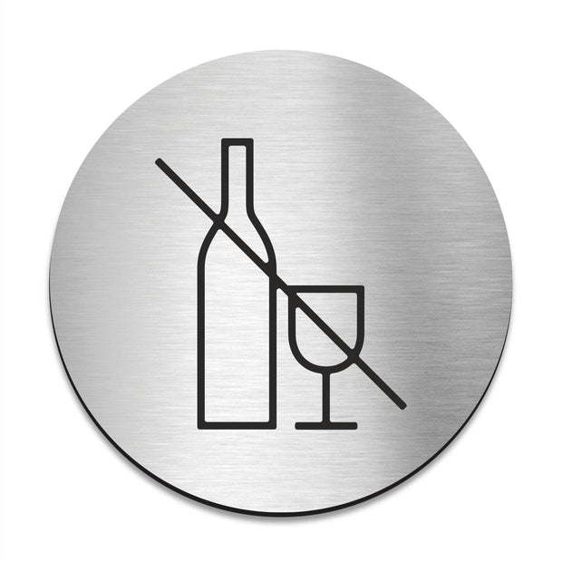 Information signs No Alcohol on Premises Sign — Stainless Steel Plate