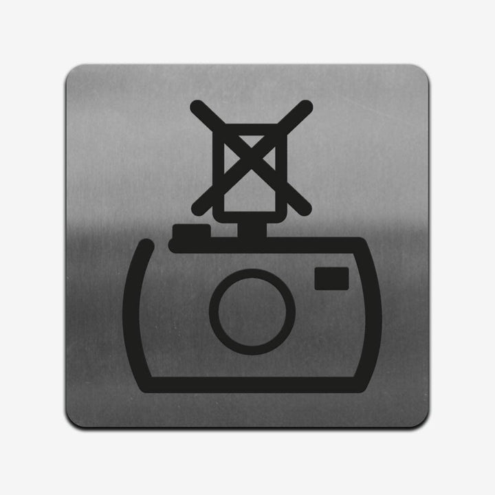 Information signs No Camera Flash Sign — Stainless Steel Signage
