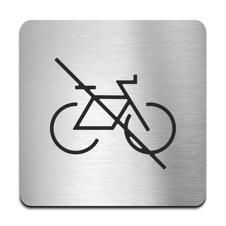 Information signs No Bicycles Allowed Sign — Stainless Steel Plate