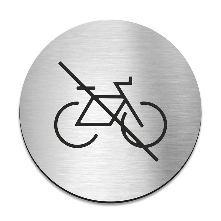 Information signs No Bicycles Allowed Sign — Stainless Steel Plate