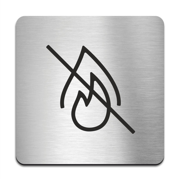Information signs No Fire Safety Sign — Stainless Steel Signage