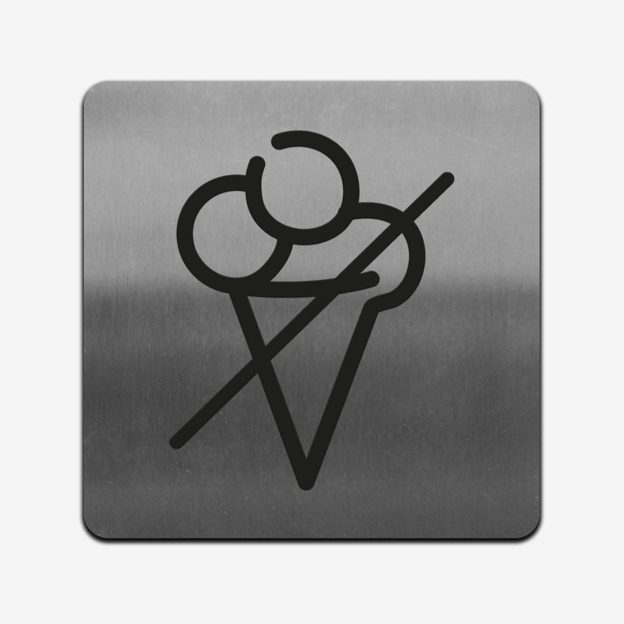 No Ice Cream - Stainless Steel Sign Information signs square Bsign