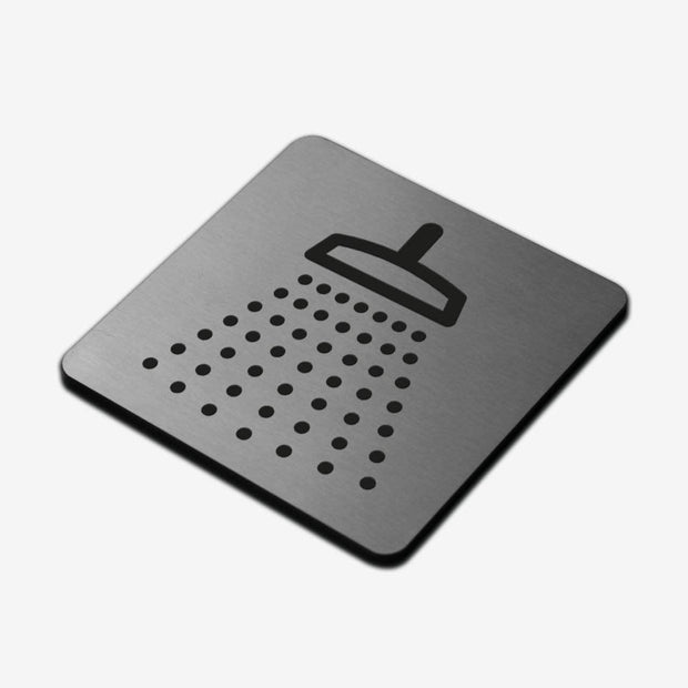 Information signs Shower Sign — Stainless Steel Signage