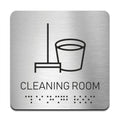 Information signs Stainless Steel Cleaning Room Sign with Braille - Photo #1