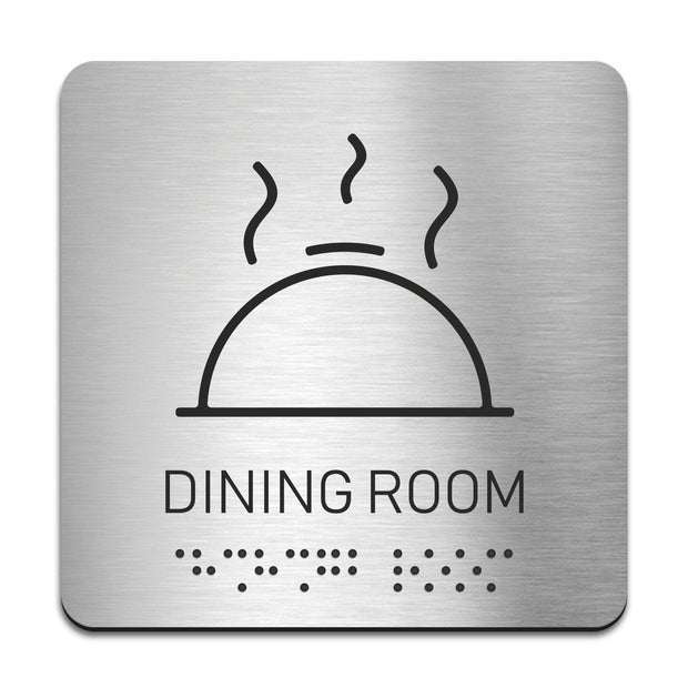 Information signs Dinning Room Signs - Stainless Steel Sign with Braille