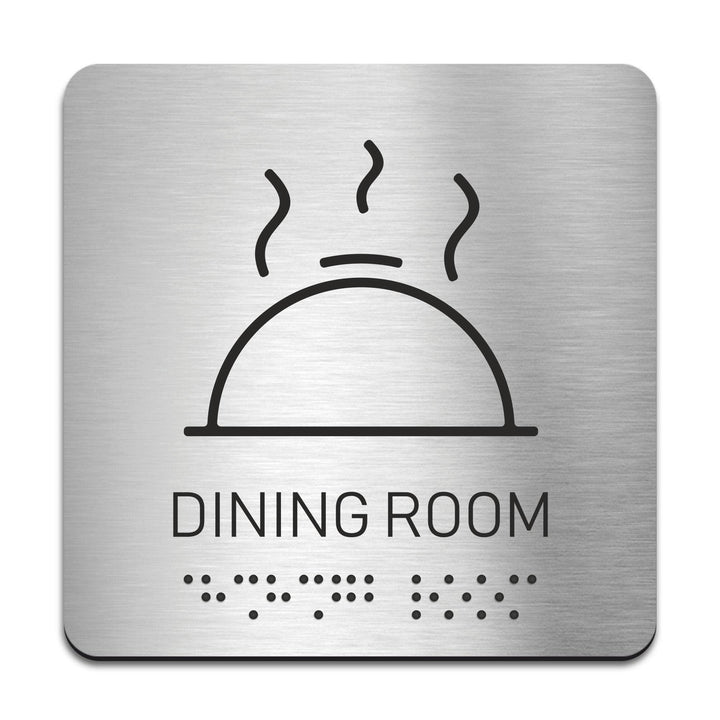 Information signs Dinning Room Signs - Stainless Steel Sign with Braille