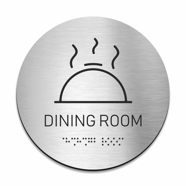 Information signs Dinning Room Signs - Stainless Steel Sign with Braille