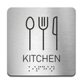 Information signs Stainless Steel Kitchen Door Sign with Braille - Photo #1
