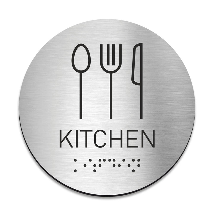 Information signs Stainless Steel Kitchen Door Sign with Braille