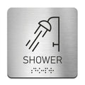 Information signs Stainless Steel Shower Sign with Braille - Photo #1