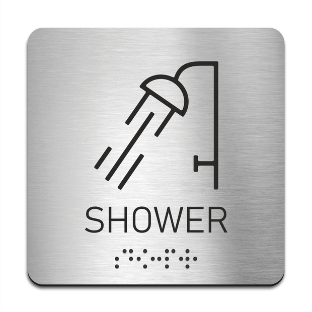 Information signs Stainless Steel Shower Sign with Braille