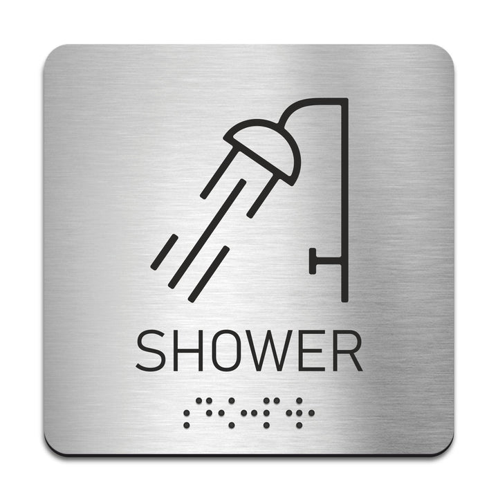 Information signs Stainless Steel Shower Sign with Braille