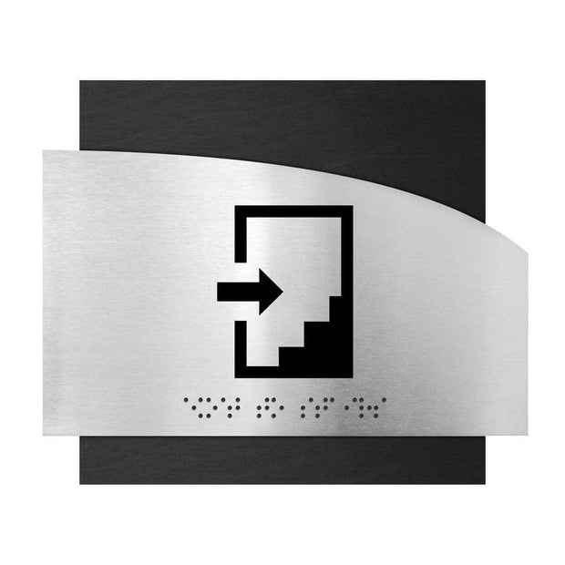 Information signs Stairwell Wayfinding Sign - "Wave" Design