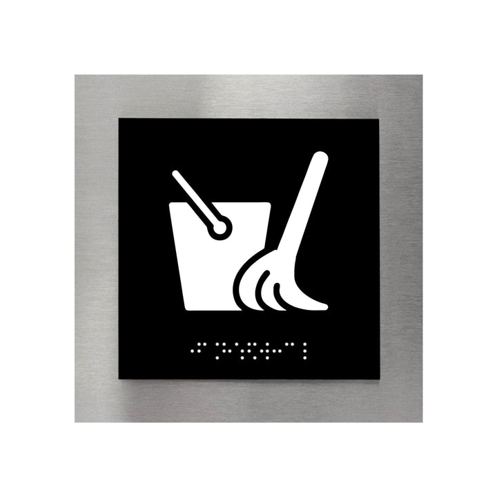 Information signs Steel Clean Room Sign with Braille - "Modern" Design
