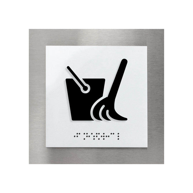 Information signs Steel Clean Room Sign with Braille - "Modern" Design