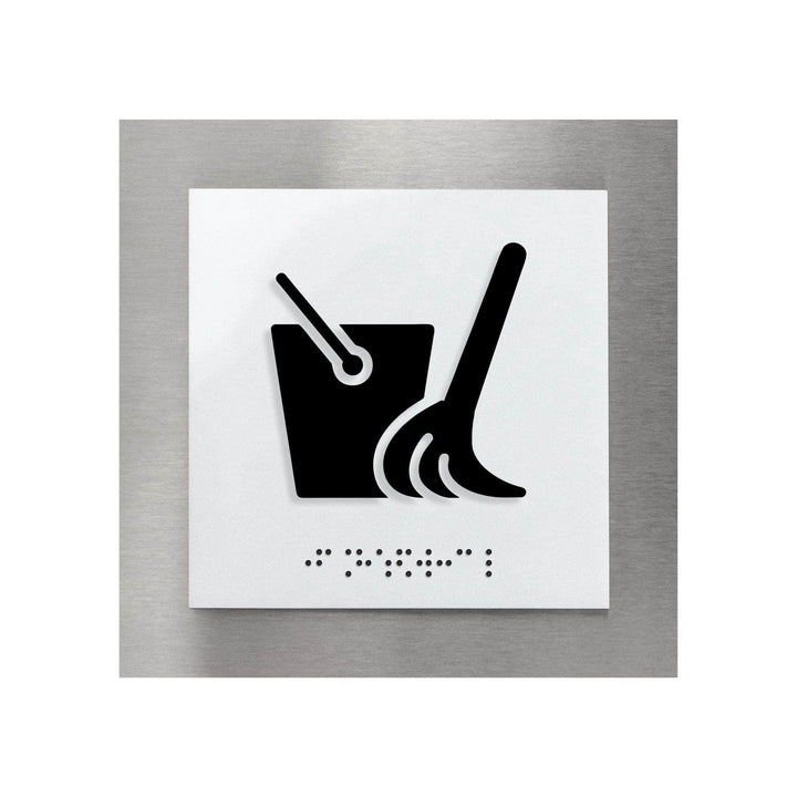 Information signs Steel Clean Room Sign with Braille - "Modern" Design