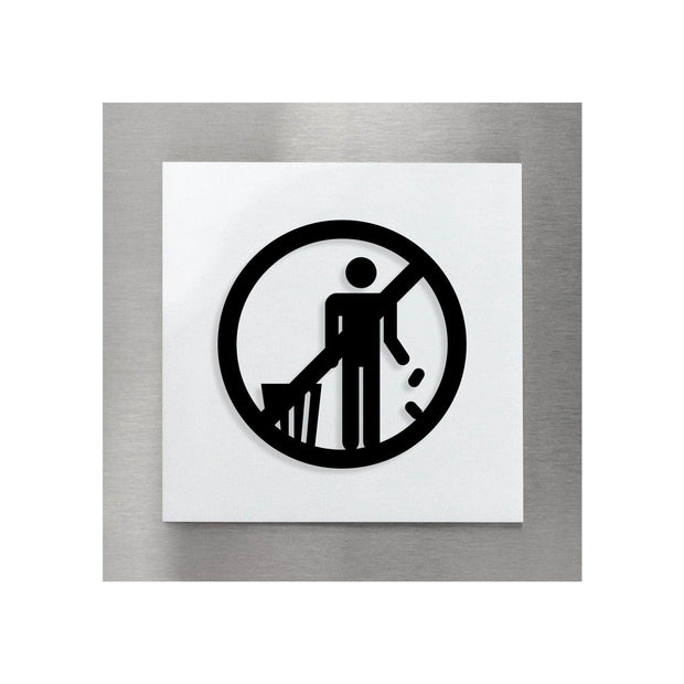 Information signs Steel Do Not Litter Sign - "Modern" Design