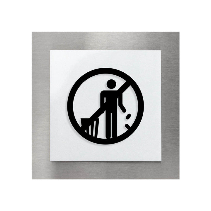 Information signs Steel Do Not Litter Sign - "Modern" Design