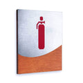 Information signs Fire Extinguisher Wall Sign: Wood & Stainless Steel Plate - Photo #8