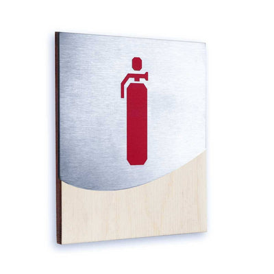 Fire Extinguisher Wall Sign Information signs Natural wood Bsign